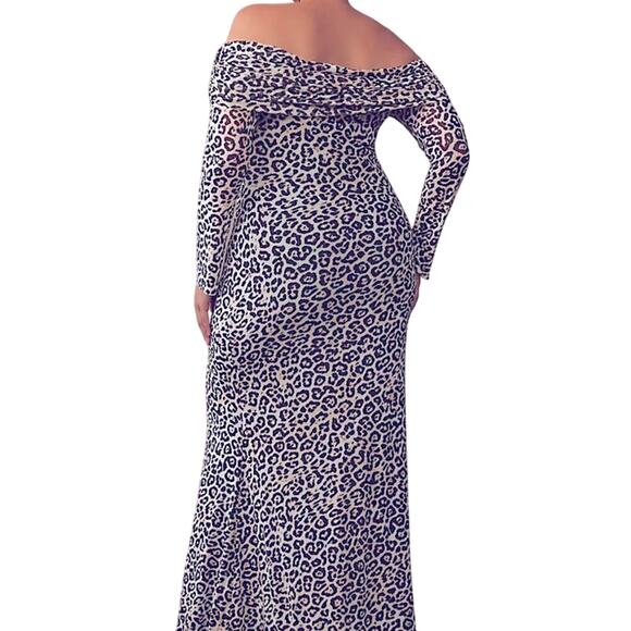 NWT $128 AFRM Anthropologie black white leopard stretchy mesh dress 3XL - Picture 4 of 11